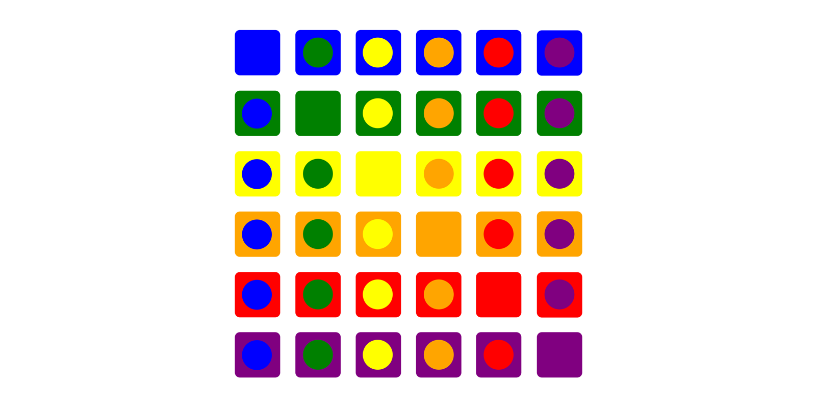 Unterschiedliche Farben im Zusammenspiel