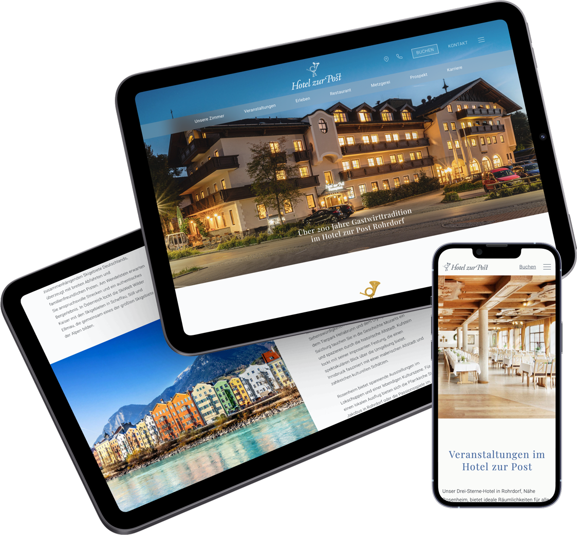 Website, SEO und Fotografie für Hotel zur Post in Rosenheim